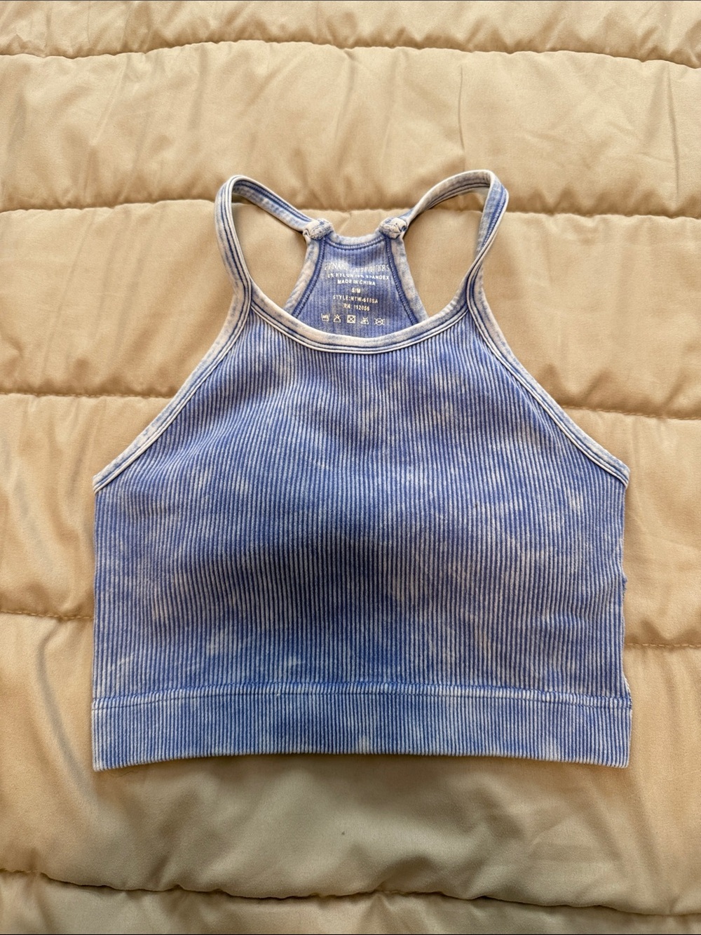 🫶🏼3 for 12!!🫶🏼Zenana Outfitters Ribbed High-Neck Crop Tank - Light Blue